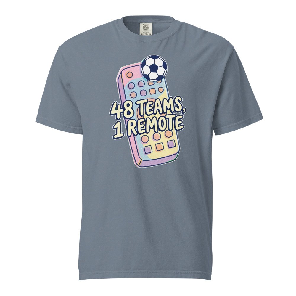 48 Teams, 1 Remote Heavyweight Tee in Blue Jean