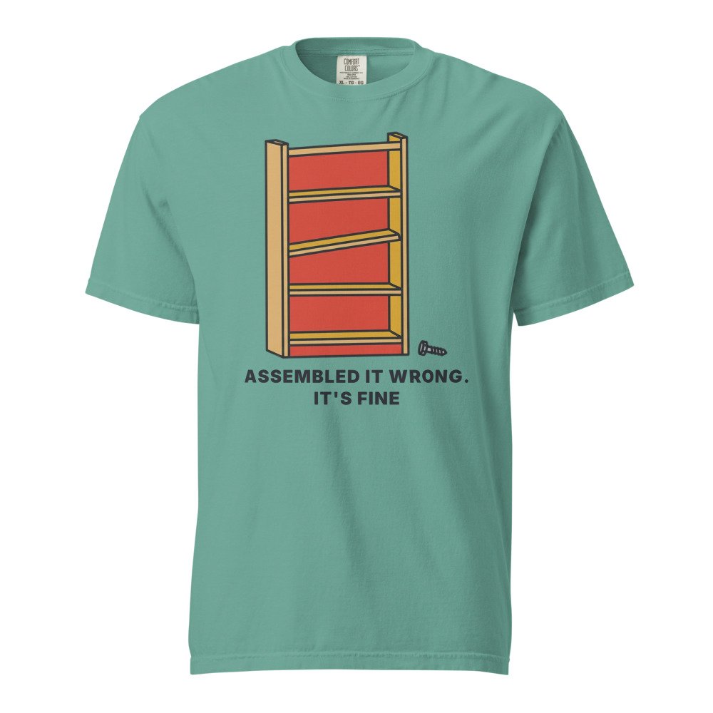 Assembled it wrong. It's fine. Heavyweight Tee in Seafoam