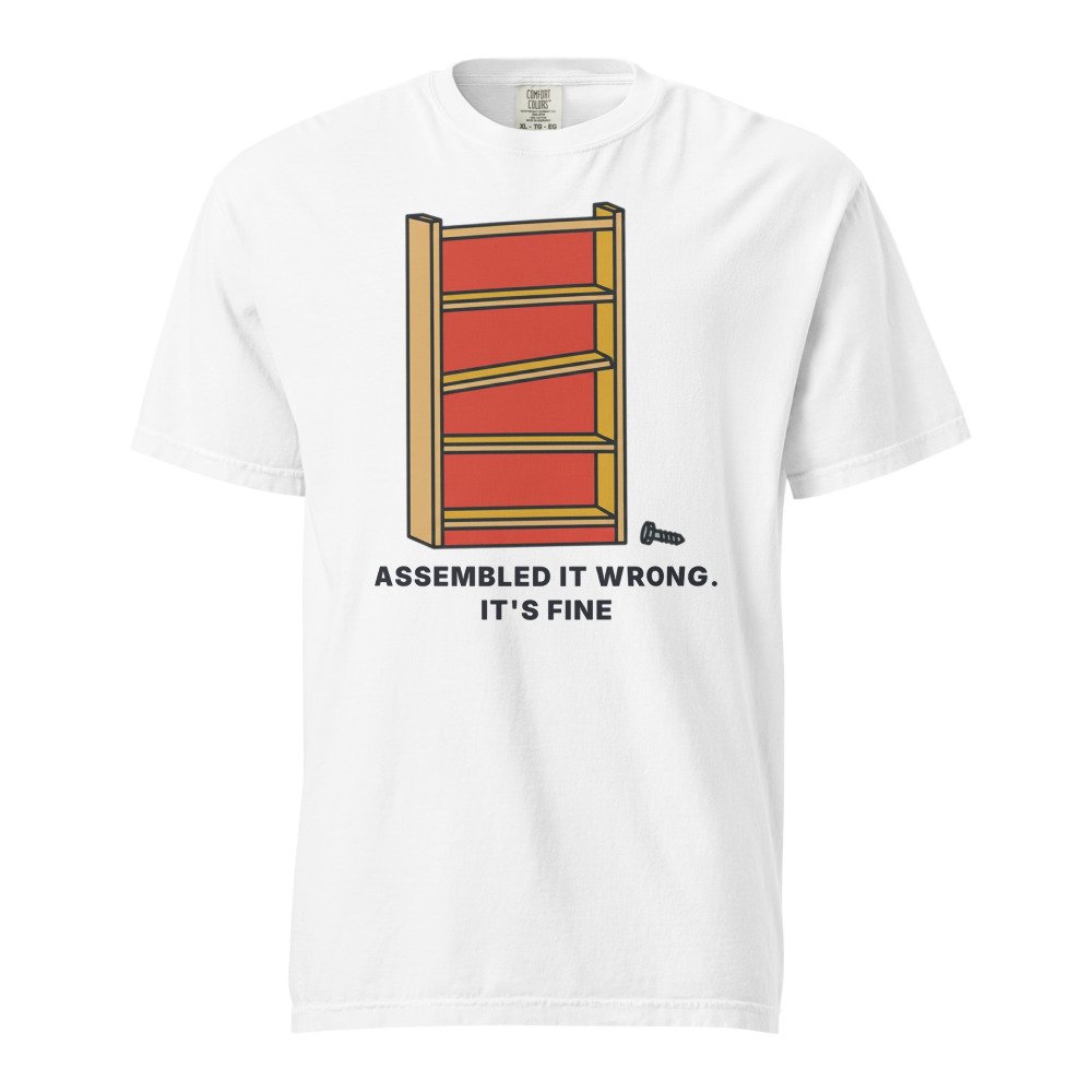 Assembled it wrong. It's fine. Heavyweight Tee in White