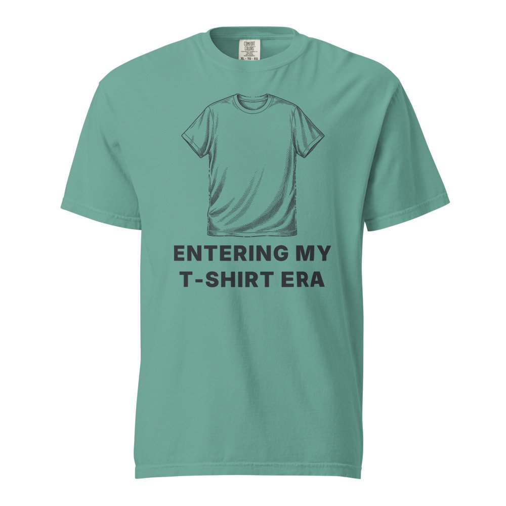 Entering my T-shirt Era Heavyweight Tee in Seafoam