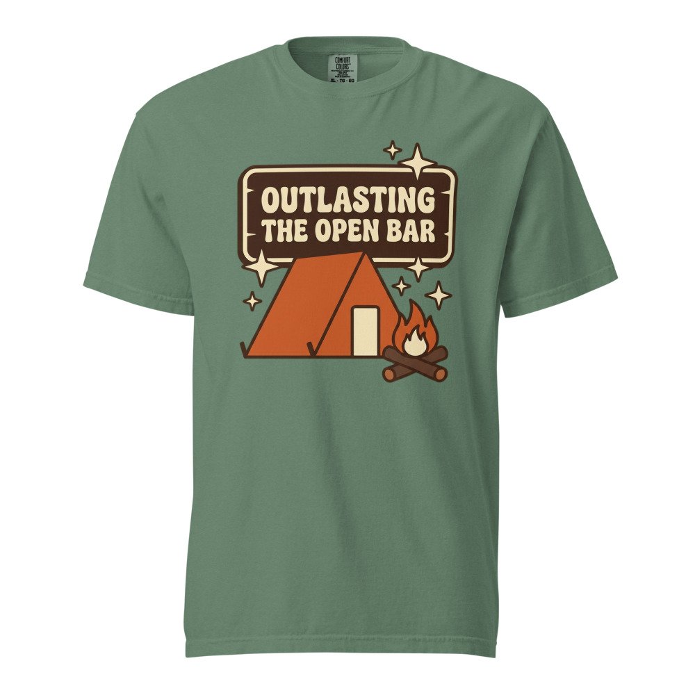 Outlasting the Open Bar Heavyweight Tee in Light Green