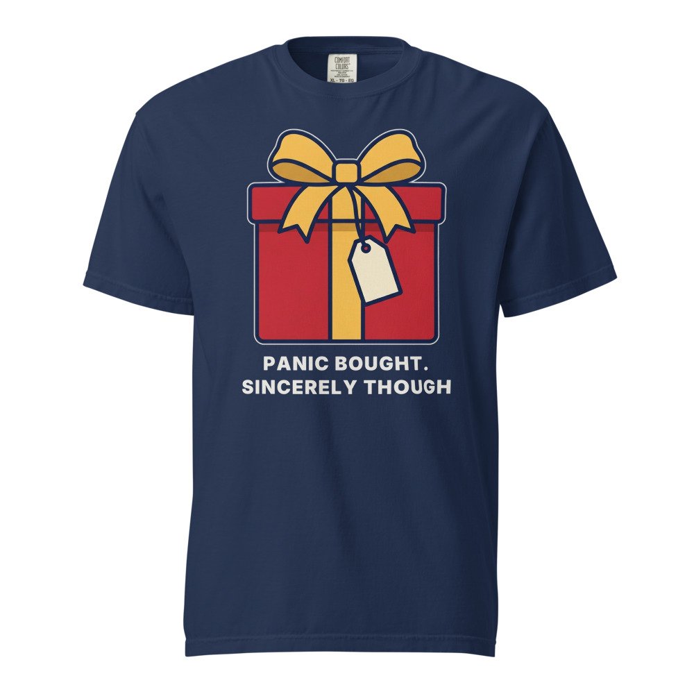 Panic bought. Sincerely though. Heavyweight Tee in True Navy