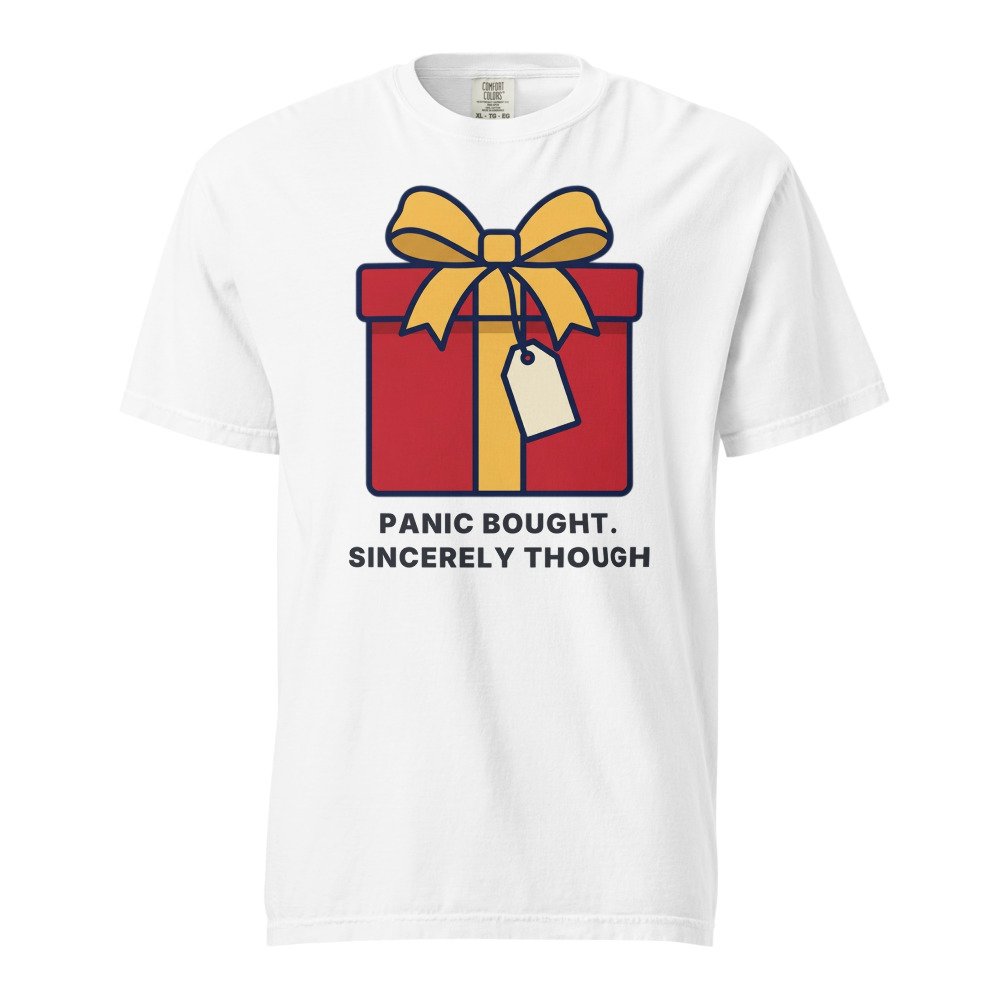 Panic bought. Sincerely though. Heavyweight Tee in White
