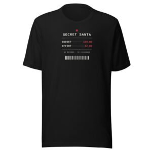 Secret Santa: budget £10, effort £2. Classic Tee in Black