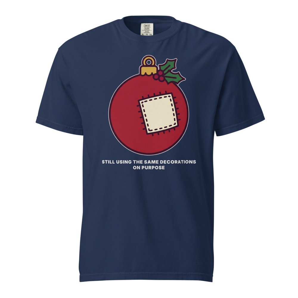 Still using the same decorations. On purpose. Heavyweight Tee in True Navy