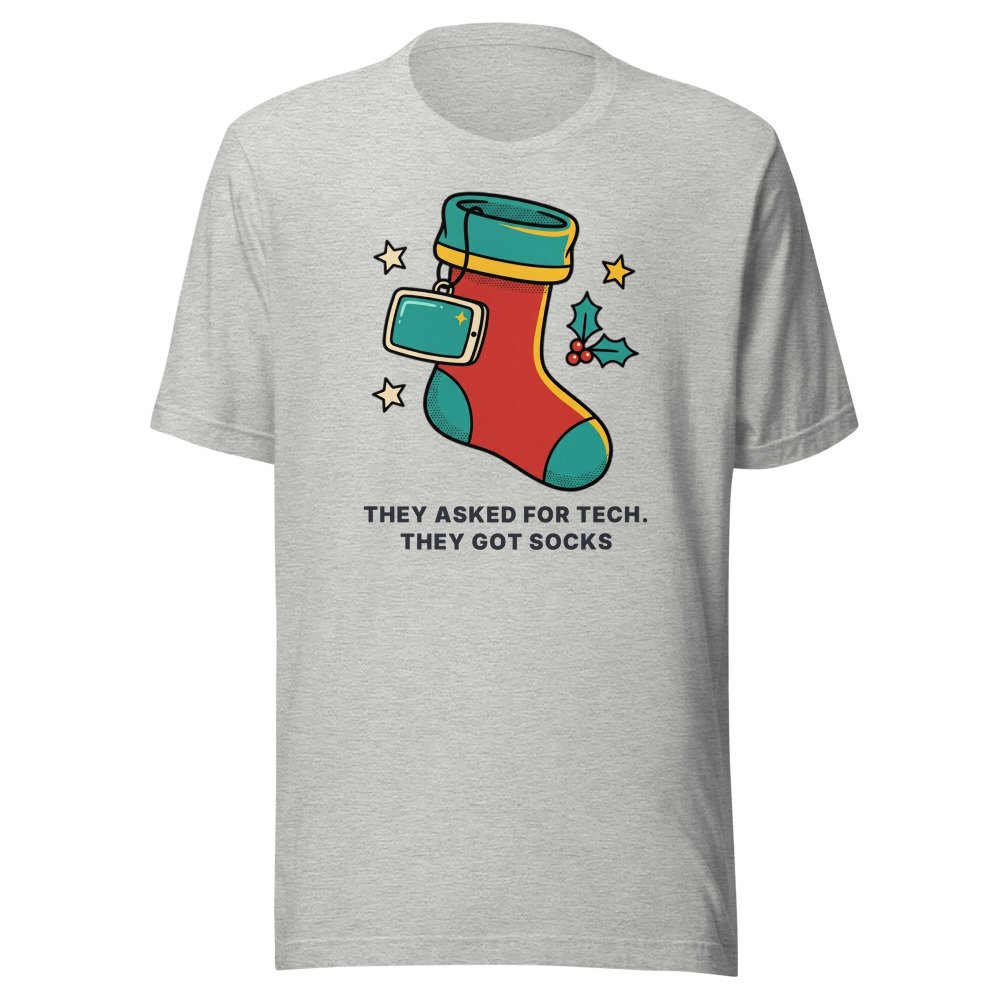 They asked for tech. They got socks. Classic Tee in Athletic Heather