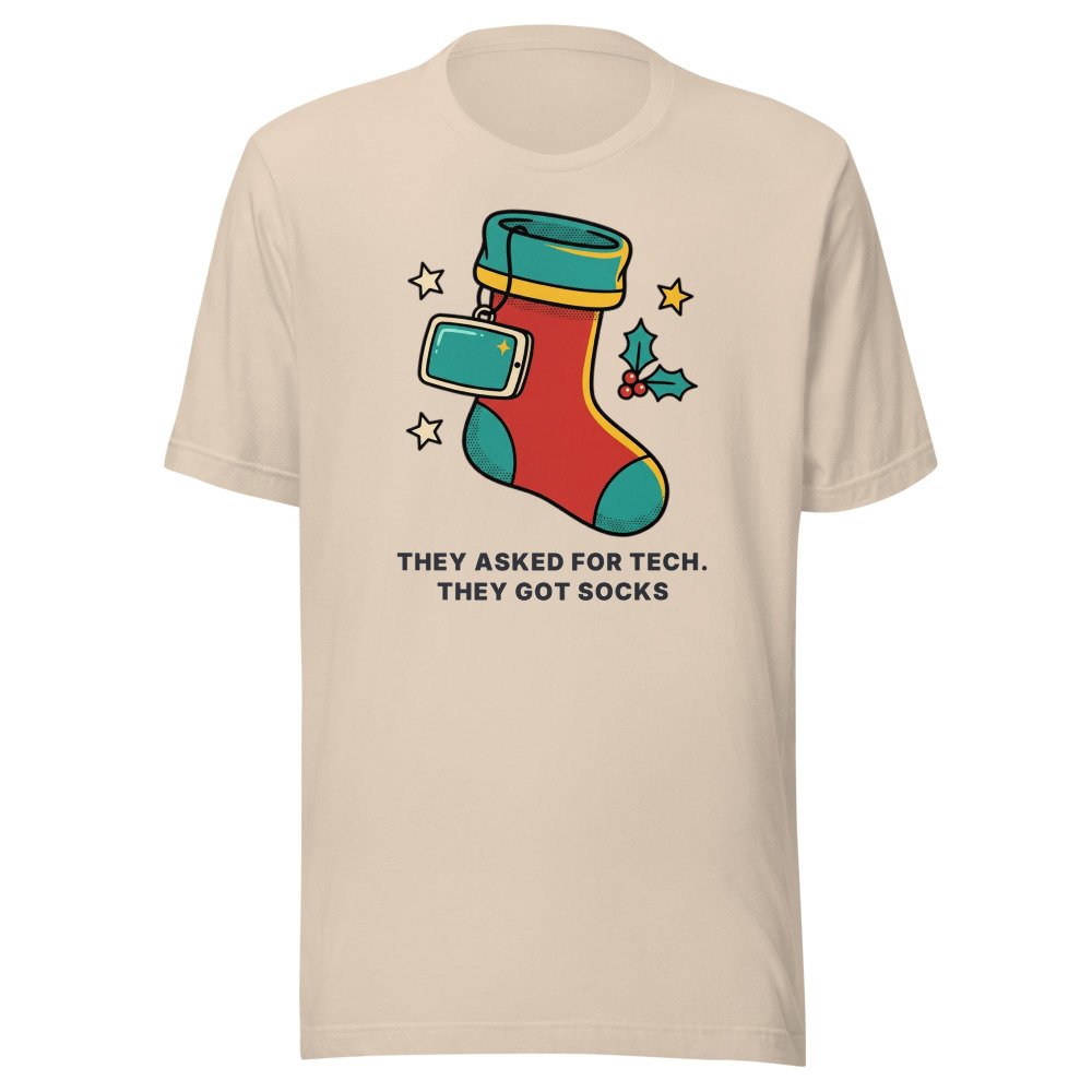 They asked for tech. They got socks. Classic Tee in Soft Cream