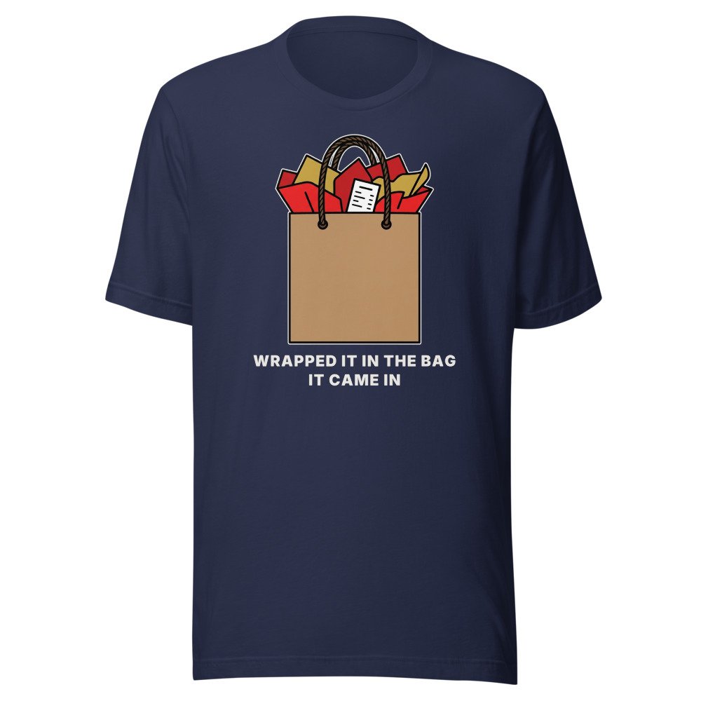 Wrapped it in the bag it came in. Classic Tee in Navy
