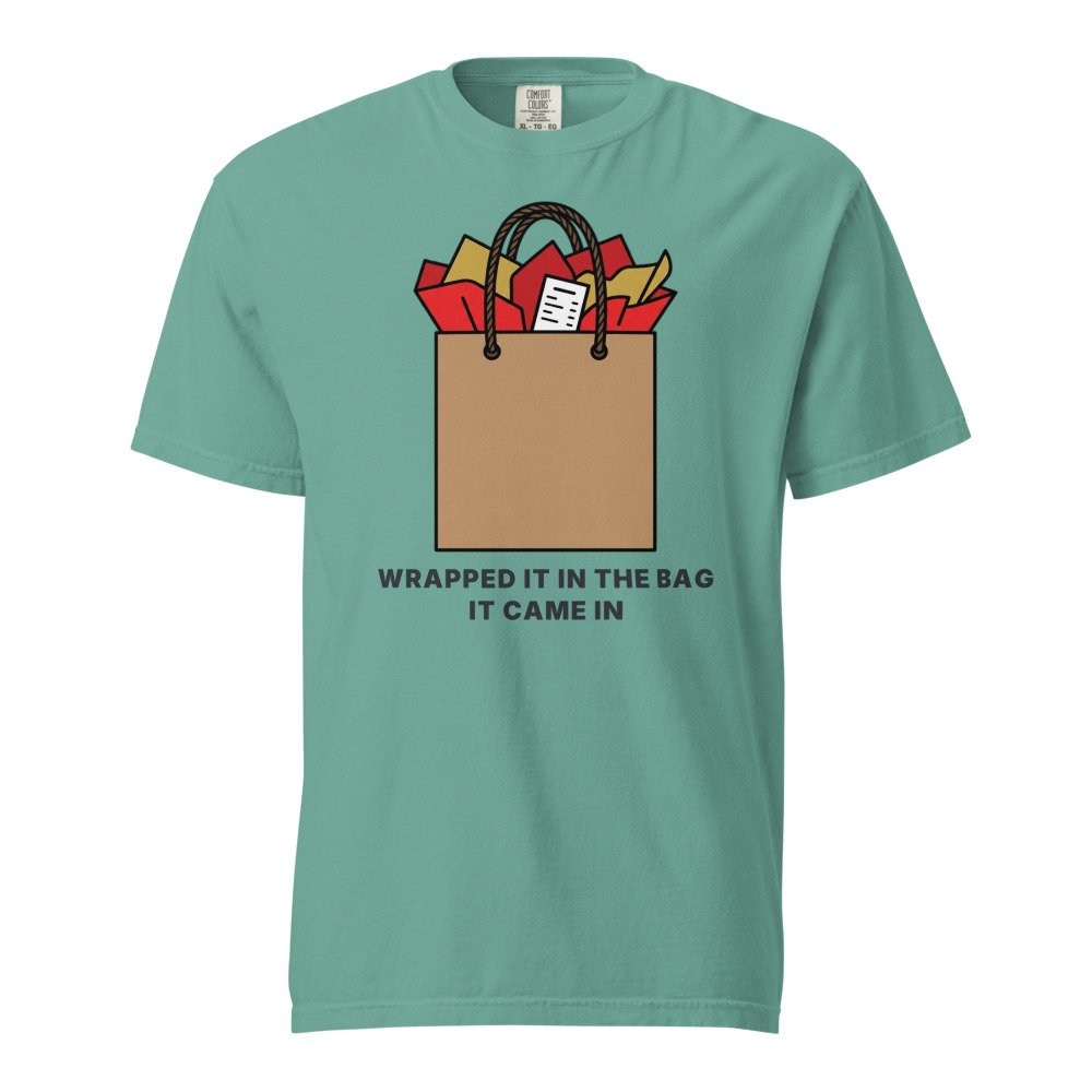 Wrapped it in the bag it came in. Heavyweight Tee in Seafoam
